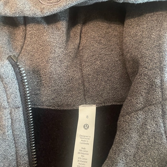 Lululemon Charcoal Full Zip Hoodie Jacket Size Small - Picture 3 of 4